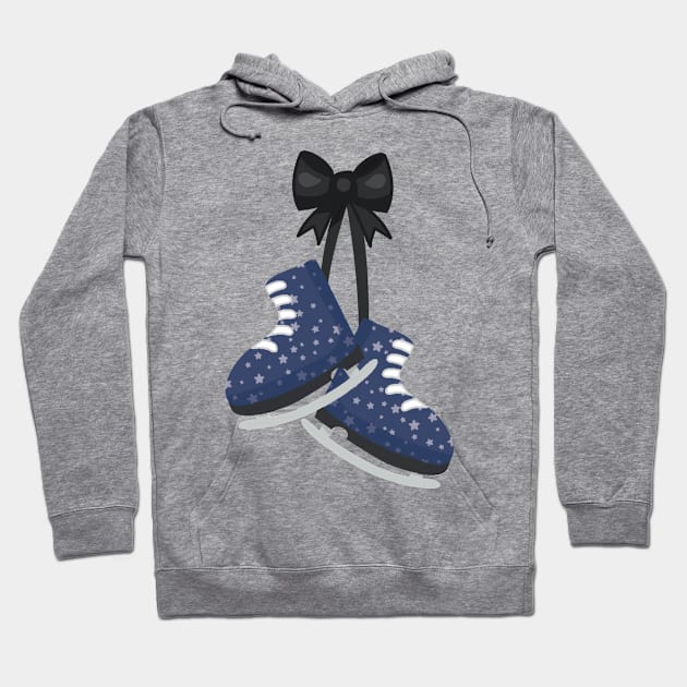 Ice Skates, Ice Skating, Figure Skating, Stars Hoodie by Jelena Dunčević